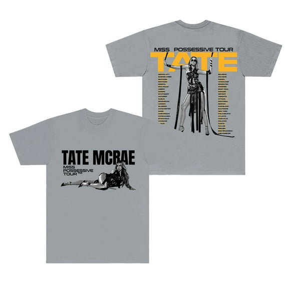 Tate McRae Miss Possessive Tour T-Shirts Cosplay Women Men Fashion HipHop Crewneck Short Sleeve Tee