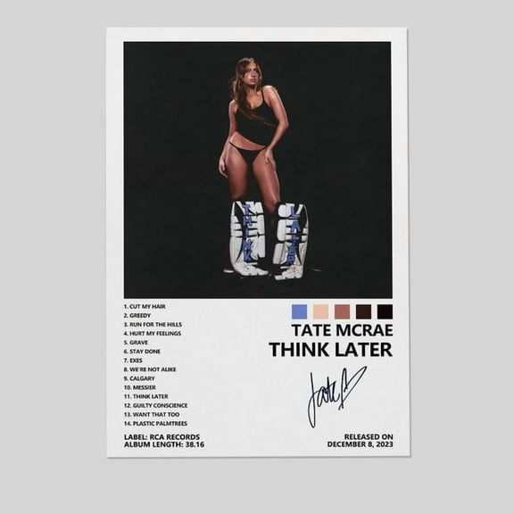 Tate McRae Poster Think Later Album Cover Poster for Bedroom Aesthetic - Poster Unframed