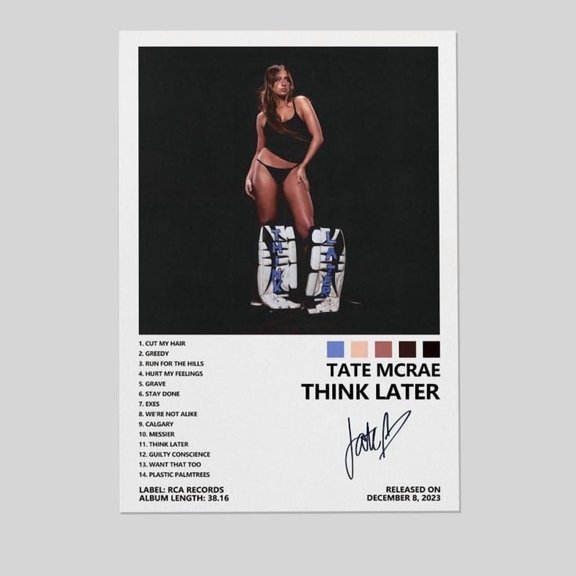 Tate McRae Poster Think Later Album Cover Poster for Bedroom Aesthetic Size 24''x36'' - Kiloa