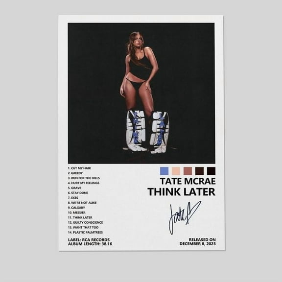 Tate McRae Poster Think Later Album Cover Poster for Bedroom Aesthetic Size 24''x36'' - Kiloa