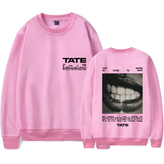 Tate McRae T8 Lips Crewneck Sweatshirts Miss Possessive Tour Merch Unisex Fashion Long Sleeve Tee