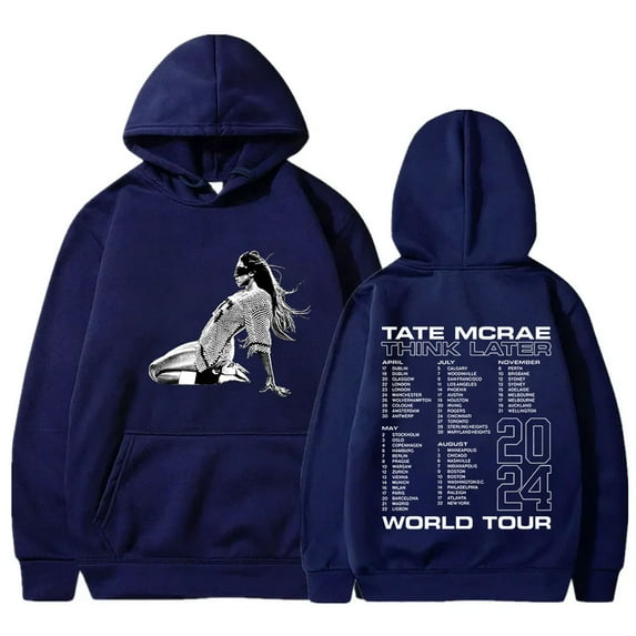 Tate McRae Think Later Hoodies New Logo Merch Pullovers Women Men Fashion Casual Sweatshirts