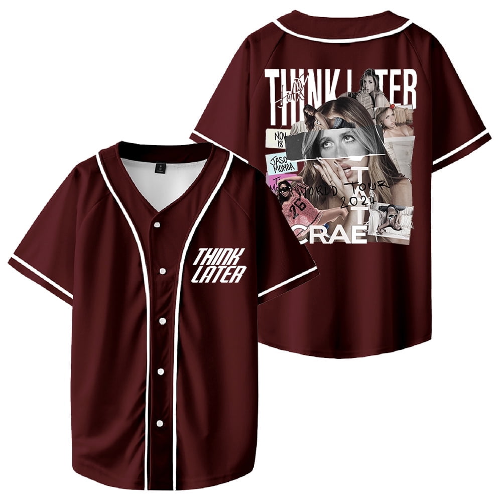 Tate McRae Think Later Tour 2024 Jersey Baseball Jacket Short Sleeve ...