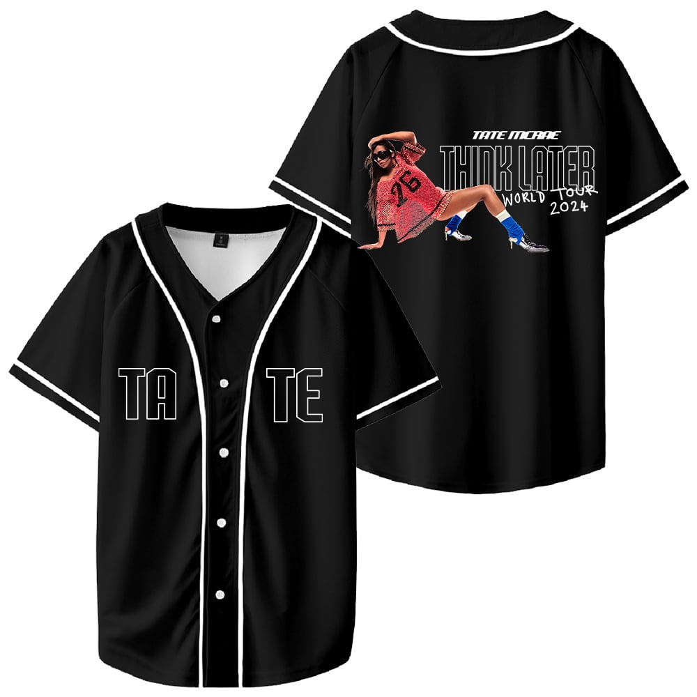 Tate McRae Think Later World Tour 2024 Baseball Jersey Short Tate McRae Think Later World Tour 2024 Baseball Jersey Short