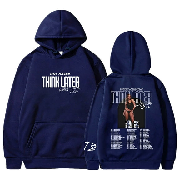 Tate McRae Think Later World Tour 2024 Hoodie Unisex Long Sleeve Streetwear Men Women Hooded Sweatshirt Hip Hop Clothes