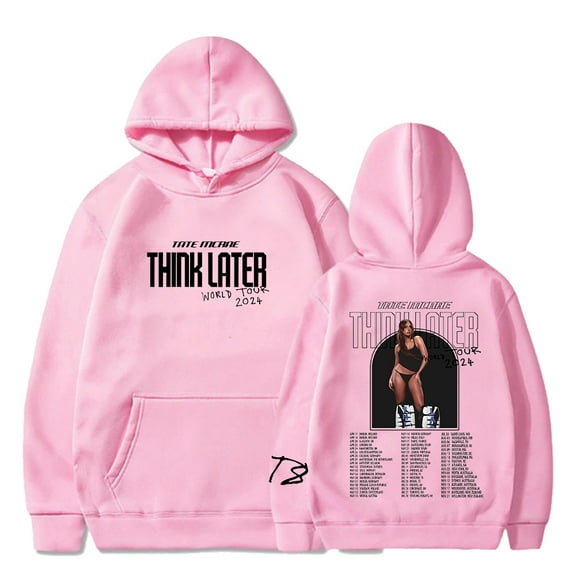 Tate McRae Think Later World Tour 2024 Hoodie Unisex Long Sleeve Streetwear Men Women Hooded Sweatshirt Hip Hop Clothes
