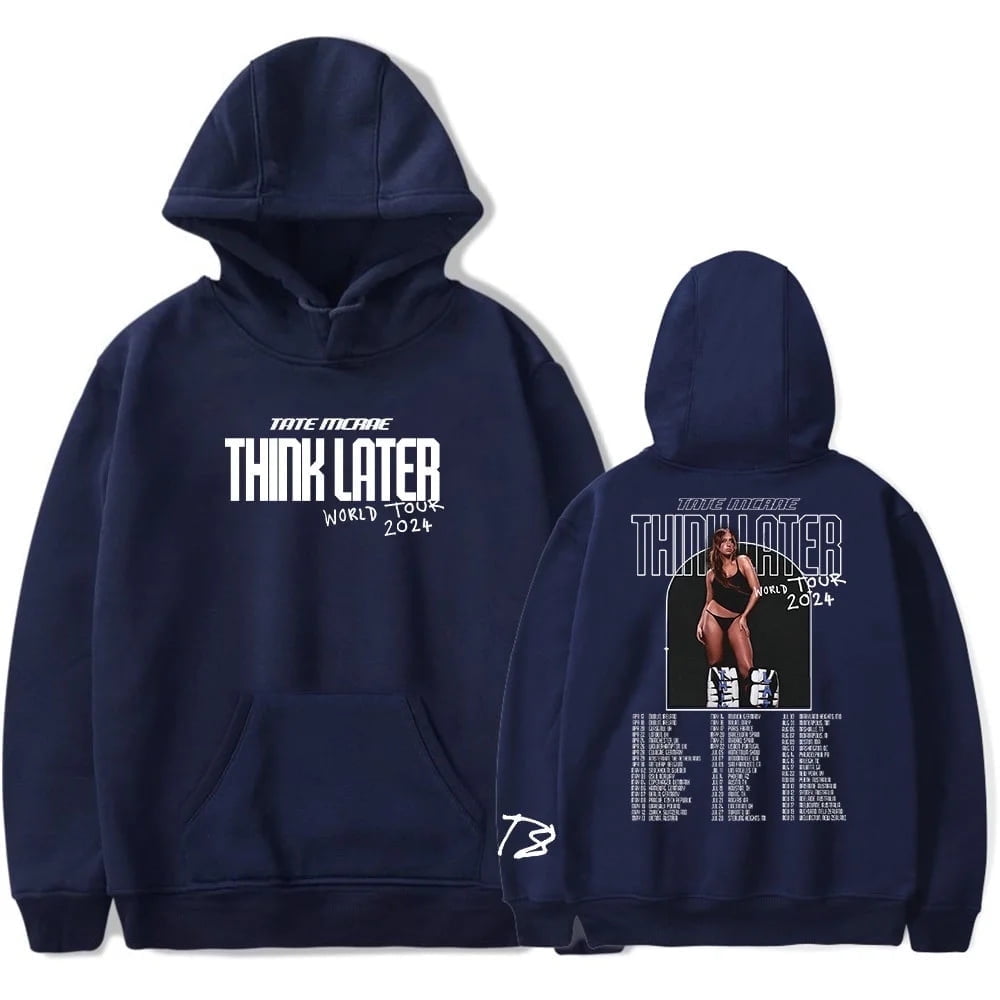 Tate McRae Merch Think later World Tour 2024 Hoodies Popular