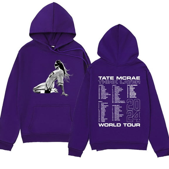 Tate McRae Tour Album Print Hoodie Rapper 2025 Men Vintage Harajuku Fleece Sweatshirt Hip Hop Pullover unisex y2k streetwear