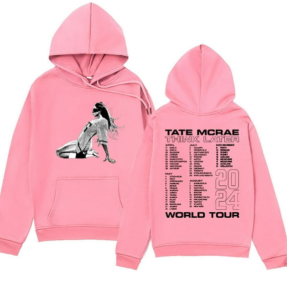 Tate McRae Tour Album Print Hoodie Rapper 2025 Men Vintage Harajuku Fleece Sweatshirt Hip Hop Pullover unisex y2k streetwear