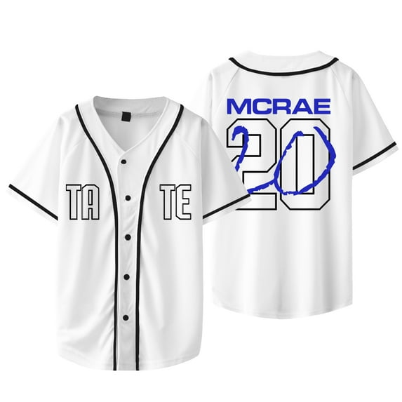 Tate Mcrae 20 Think Later Tour Merch Baseball Jersey Shirt V-Neck Short Sleeve Streetwear Clothes