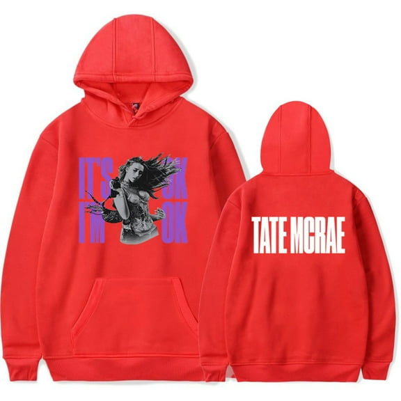 Tate Mcrae It's Ok, I'm Ok Merch Hoodie Pockets Drawstring Unisex Hooded Sweatshirt Fashion Clothing