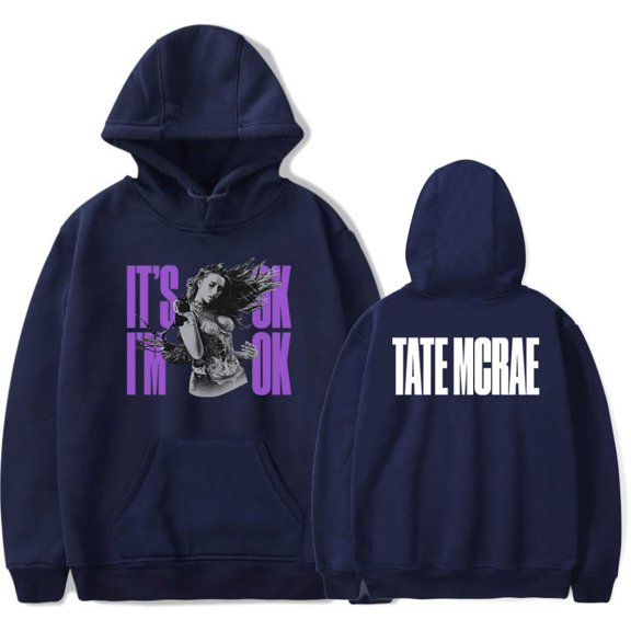 Tate Mcrae It's Ok, I'm Ok Merch Hoodie Pockets Drawstring Unisex Hooded Sweatshirt Fashion Clothing