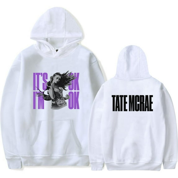 Tate Mcrae It's Ok, I'm Ok Merch Hoodie Pockets Drawstring Unisex Hooded Sweatshirt Fashion Clothing