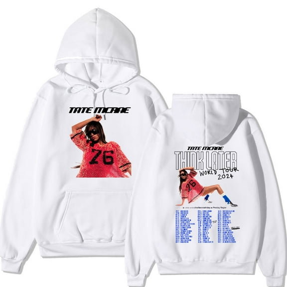 Tate Mcrae Merch The Think Later World Tour Hoodie Men's Women's Clothes Fashion Casual Hooded Sweatshirts Hip Hop Oversized Pullover