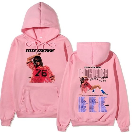 Tate Mcrae Merch The Think Later World Tour Hoodie Men's Women's Clothes Fashion Casual Hooded Sweatshirts Hip Hop Oversized Pullover