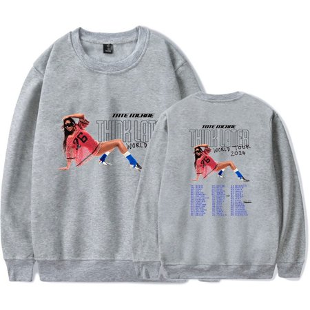Tate Mcrae Merch Think Later World Tour 2024 Crewneck Fashion Casual Sweatshirt
