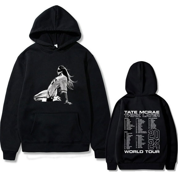 Tate Mcrae Merch  Think Later World Tour Graphic Hoodie Male Fashion Vintage Pullover Hoodies Men Women Casual Fleece Sweasthirt