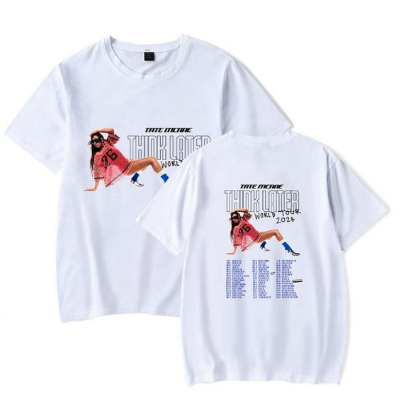 Tate Mcrae Merch Think Later World Tour T-shirt Women Men Casual Fashion Retro Tee