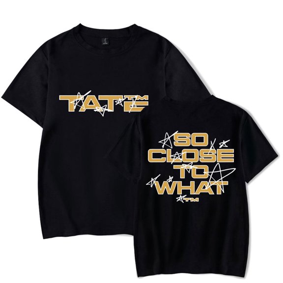 Tate Mcrae So Close To What Stars Men's and women's fashionable round neck short sleeved casual T-shirt
