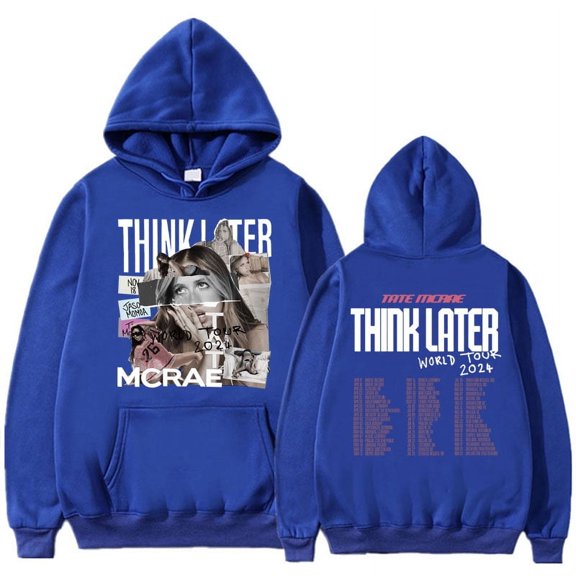Tate Mcrae The Think Later World Tour 2024 Hoodie Men Women Vintage Fashion Harajuku Pullovers Oversized Casual Y2k Sweatshirt