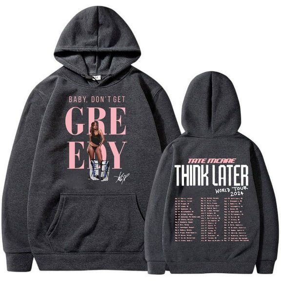 Tate Mcrae The Think Later World Tour 2025 Hoodie Men Women Vintage Oversized Hip-hop Sweatshirt Streetwear Fleece Pullover Male