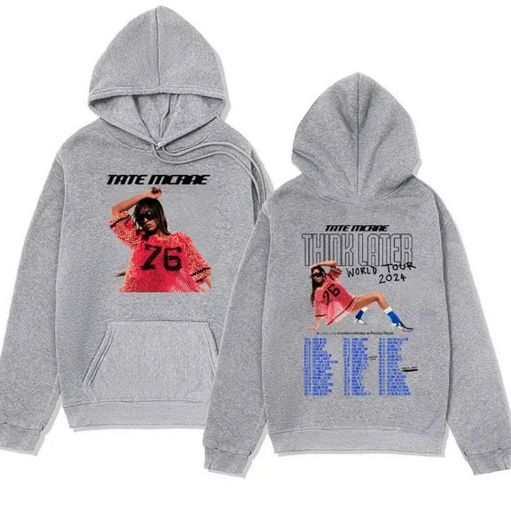 Tate Mcrae The Think Later World Tour Hoodie Men Fashion Casual Harajuku Hoodies Sweatshirt Oversized Hip Hop Pullover Unisex