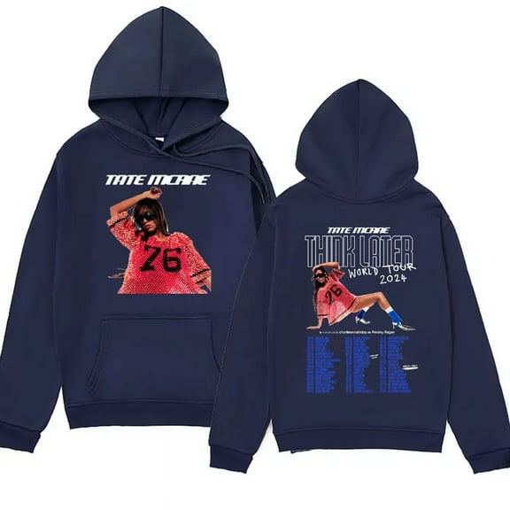 Tate Mcrae The Think Later World Tour Hoodie Men Fashion Casual Harajuku Hoodies Sweatshirt Oversized Hip Hop Pullover Unisex