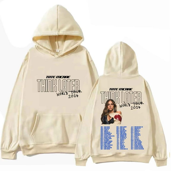 Tate Mcrae Think Later World Tour 2025 Hoodie Tops Long Sleeve Regular Sweatshirt Music Fans Gift Spring Summer Casual
