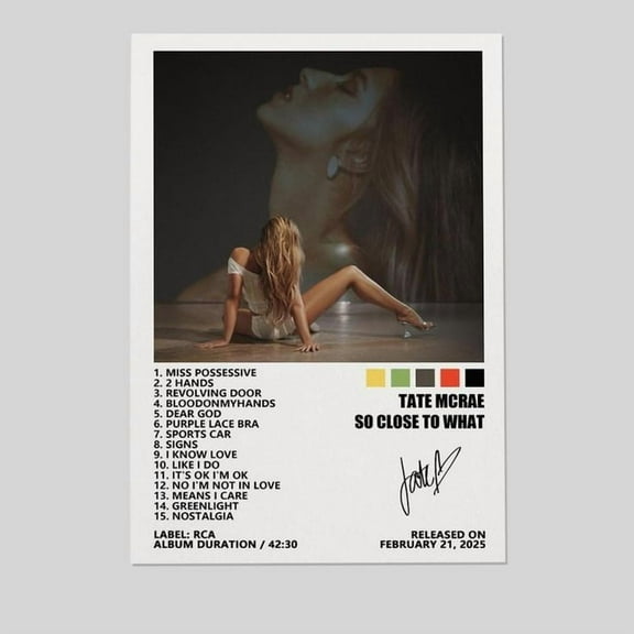 Tate Poster McRae So Close to What Music Album Cover Posters for Room Size 24''x36'' - Kiloa