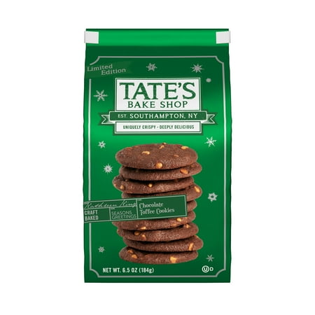 Tate's Bake Shop Chocolate Toffee Cookies, Limited Edition Holiday Cookies, 6.5 oz