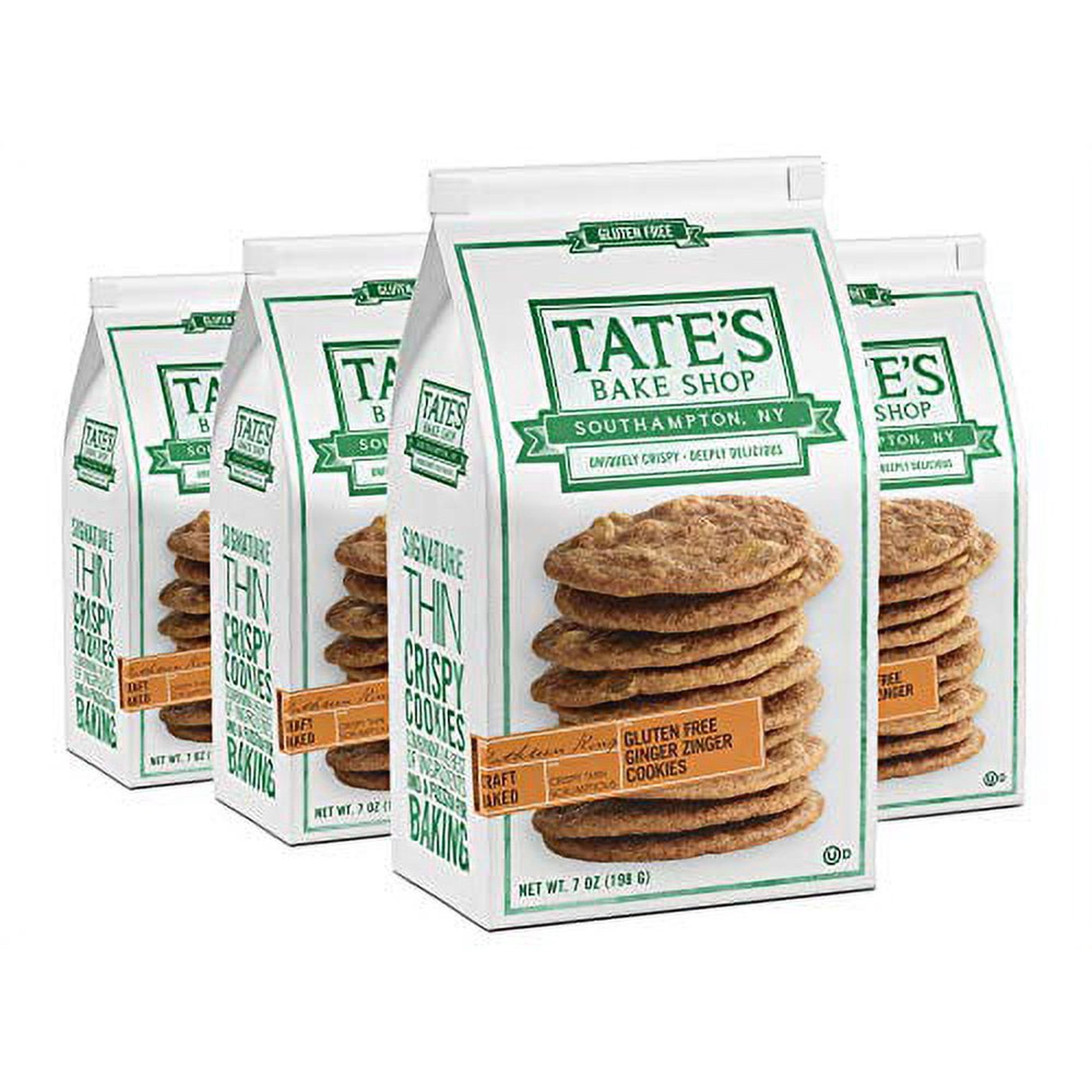 Tate's Bake Shop Thin & Crispy Cookies, Gluten Free Ginger Zinger, 7 Oz, 4Count
