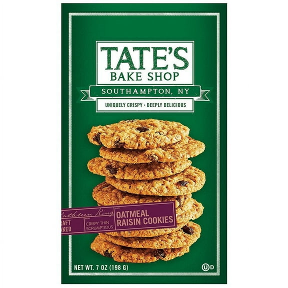 Tate's Bake Shop Oatmeal Raisin Cookies 7.0 oz Pack of 2