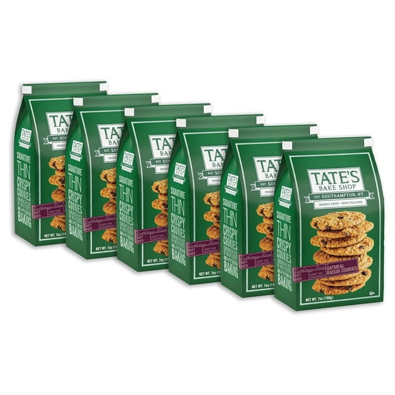 Tate's Bake Shop Oatmeal Raisin Cookies, 7 Oz (Pack of 6)