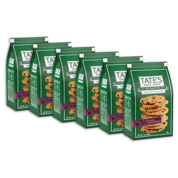 Tate's Bake Shop Oatmeal Raisin Cookies, 7 Oz (Pack of 6)
