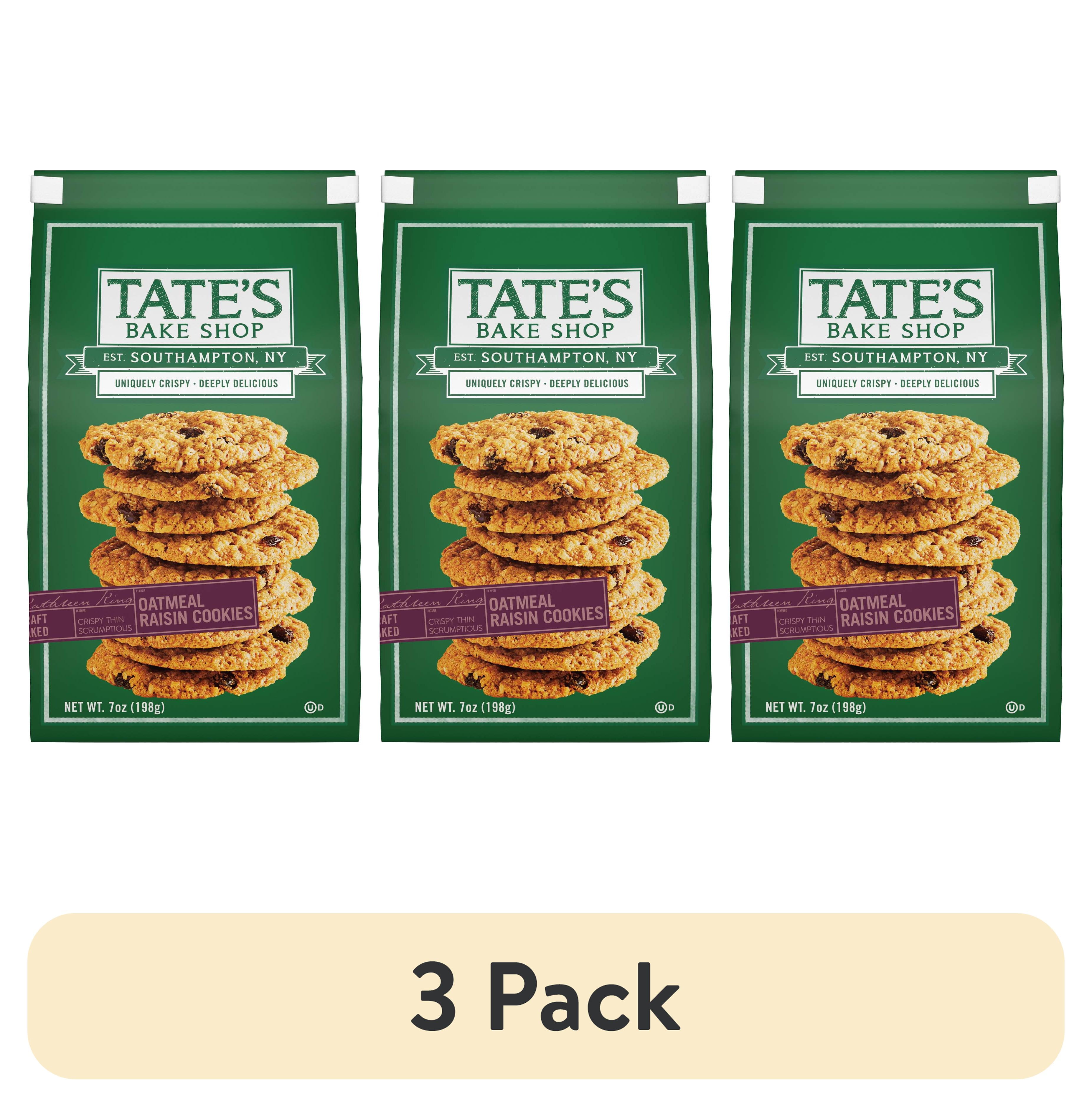 (3 pack) Tate's Bake Shop Oatmeal Raisin Cookies, 7 oz