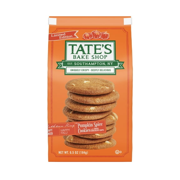 Tate's Bake Shop Pumpkin Spice Cookies with White Chocolate Chips, Limited Edition, 6.5 oz