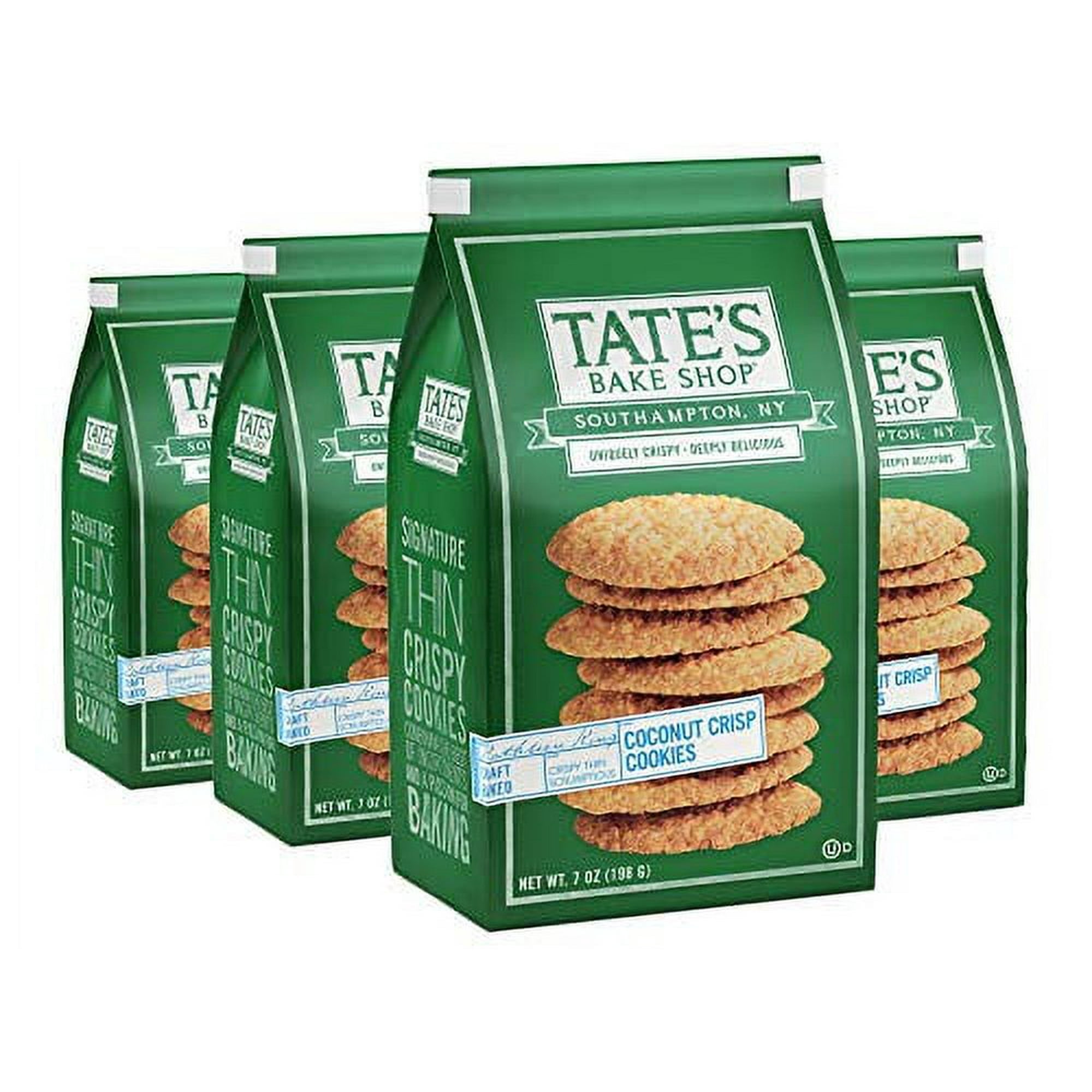 Tate's Bake Shop Thin & Crispy Cookies, Coconut Crisp, 7 Oz, 4Count