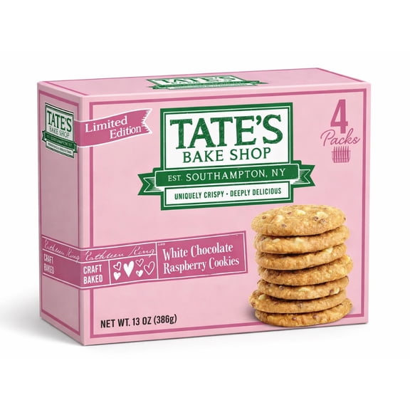 Tate's Bake Shop White Chocolate Raspberry Cookies, Limited Edition, 13 oz.