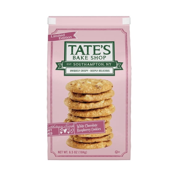 Tate's Bake Shop White Chocolate Raspberry Cookies, Limited Edition, 6.5 oz