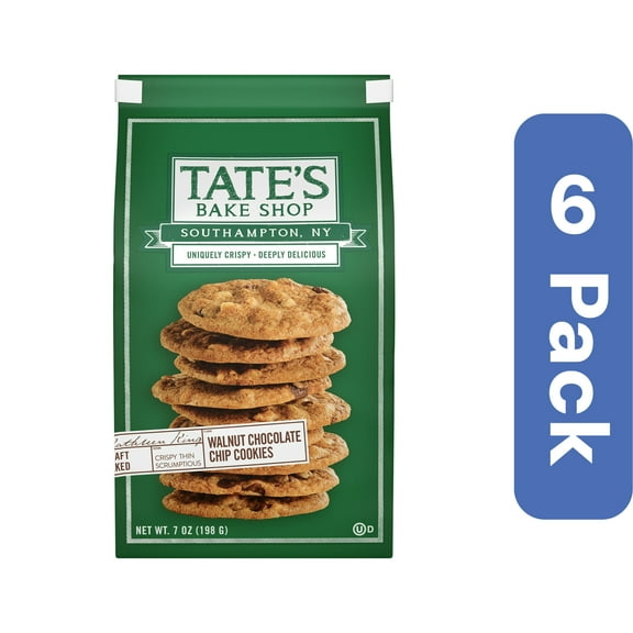 Tate's Cookies Walnut Chocolate Chip 7 oz (Pack Of 6)