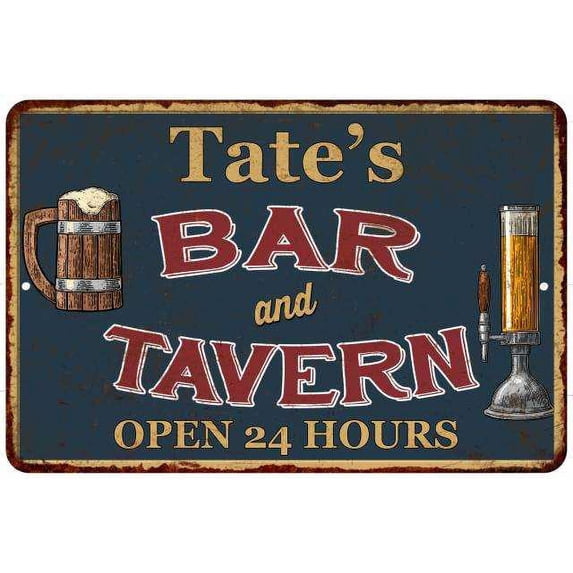 Tate's Green Bar & Tavern Rustic Sign Decor 8x12 208120047092