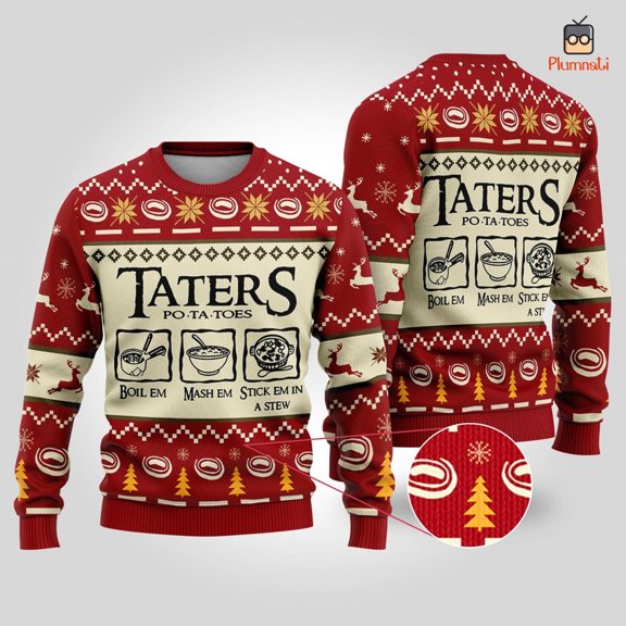 Taters Potatoes Ugly Christmas Sweater, Lord of the Rings Christmas Sweater, LOTR Ugly Christmas Sweater, Family Christmas Shirt