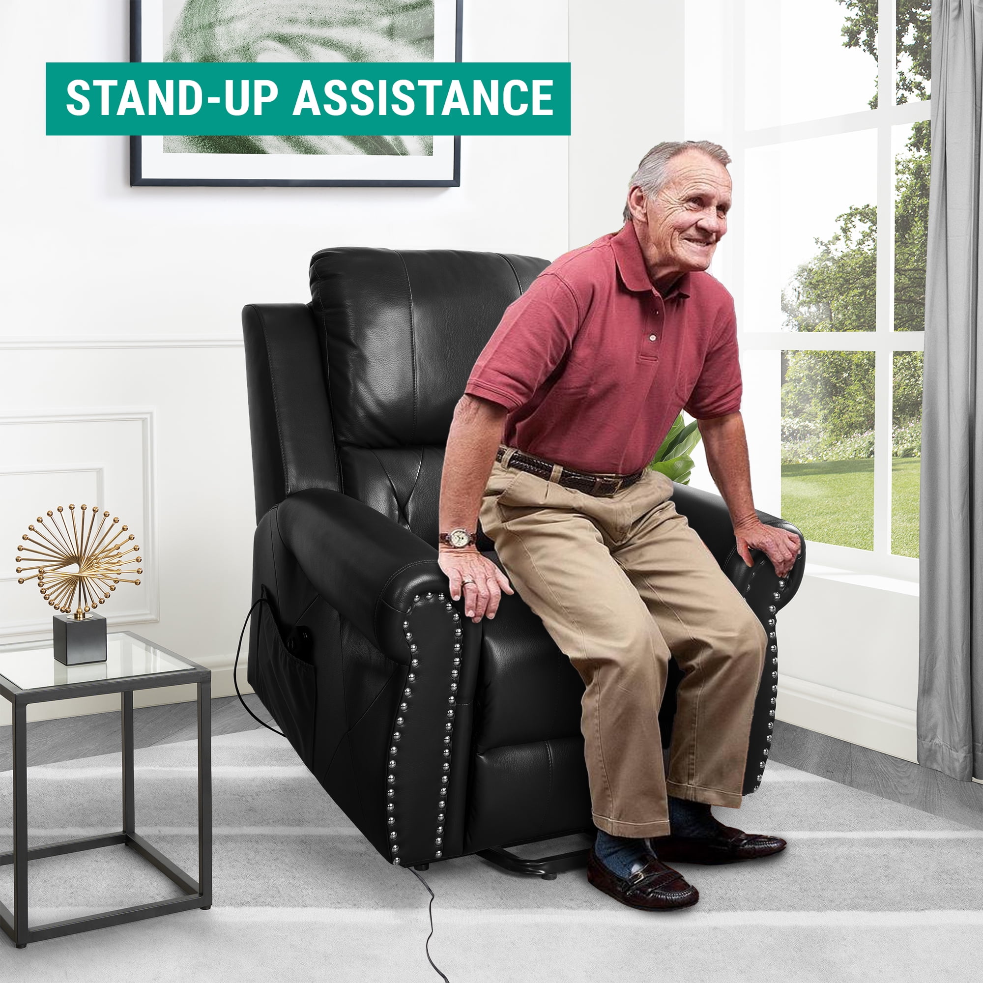 Recliner chair with extra long footrest shop