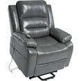 thumbnail image 1 of Tatiana Oversized Air Leather Power Lift Recliner Chair with Footrest. Reclining Chair with Remote Control, Premium Studded, 1 of 10