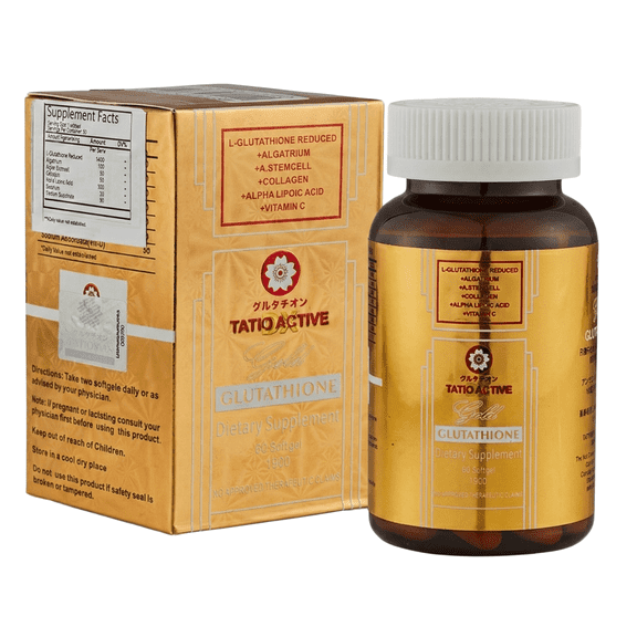 TatioActive from Tatiomax Gold Glutathione Gel Capsules 1800mg with Algatrium, A.Cell Blend, Collagen, Alpha Lipoic Acid & Vitamin C Daily Supplement Softgels for Adults