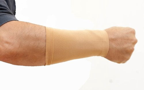 Tatjacket Tattoo Cover Up Concealer Sleeve, Lower Arm or Ankle coverage, UPF 50 Protection,  Slip Free, for Men & Women (Unisex), 2 Pack, BROWN