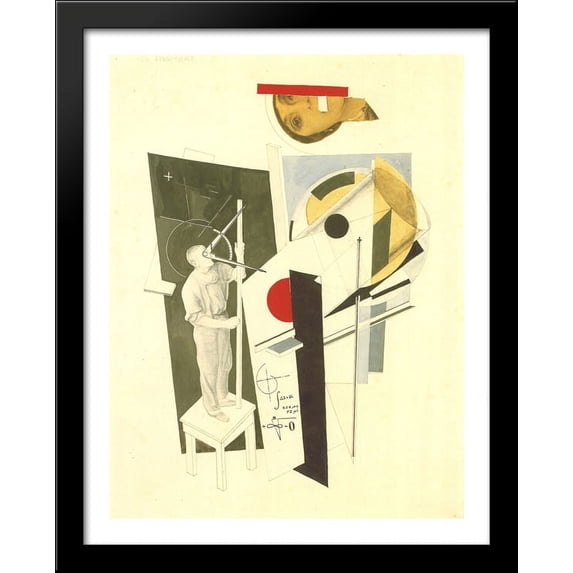 Tatlin at Work 28x36 Large Black Wood Framed Print Art by El Lissitzky