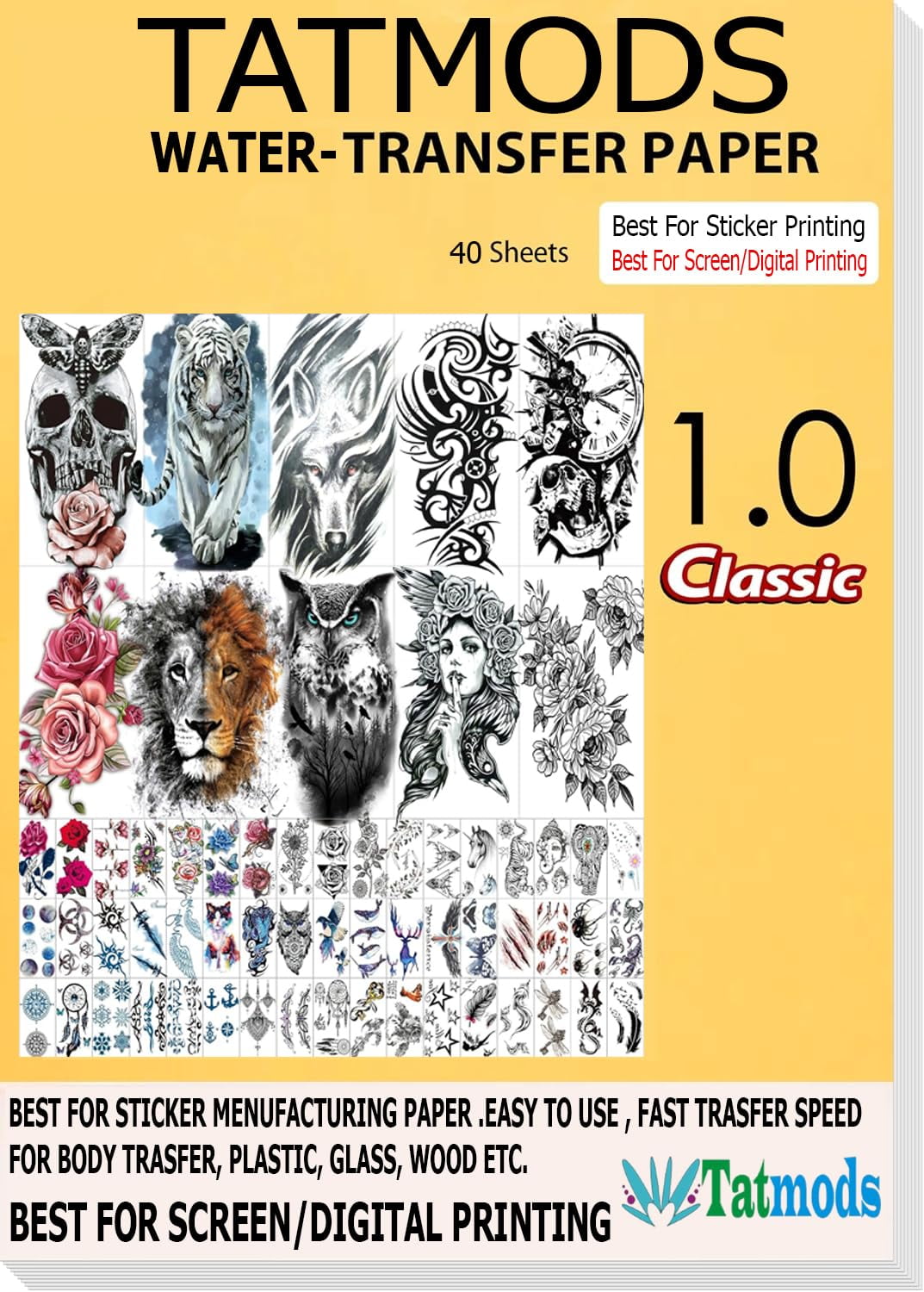 Tatmods Waterslide Decal Paper Classic 1.0 Inkjet Clear 40 Sheets ...
