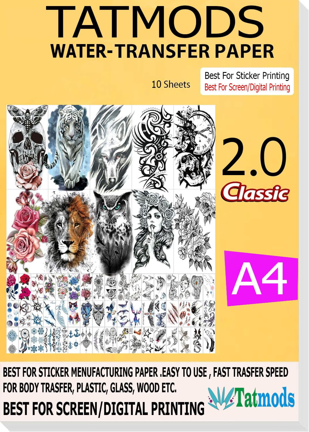 Tatmods Waterslide Decal Paper Classic 2.0 Inkjet Clear 10 Sheets ...