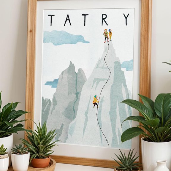 Tatra Mountains Travel Poster Tatry Poland Wall Art Print Mountain Decor, Unframed Paper Poster 8x10in